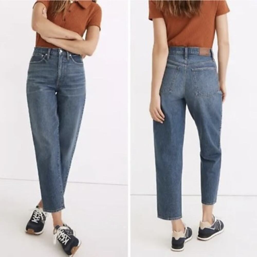 Madewell blue BALLOON size 26 curved legs high rise slim wide leg denim trendy